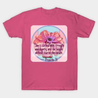 Proverbs 31 Floral  Scripture Design T-Shirt